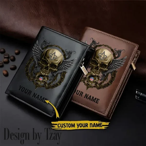 New Orleans Saints Leather Wallets Vertical Style SPTLVW810