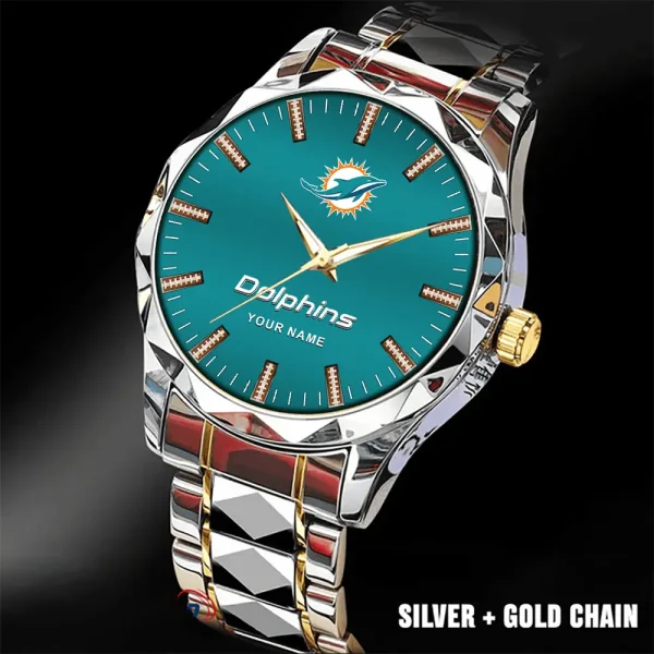 Miami Dolphins Business Watch For Men Luxury Waterproof Stainless Steel New Design 2025 ANZDMW468 - Image 2