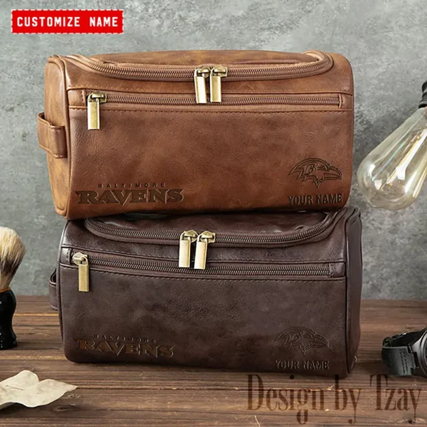 Baltimore Ravens NFL Men Vintage Luxury Toiletry Bag Travel 2025 ANZLCB104 - Image 3