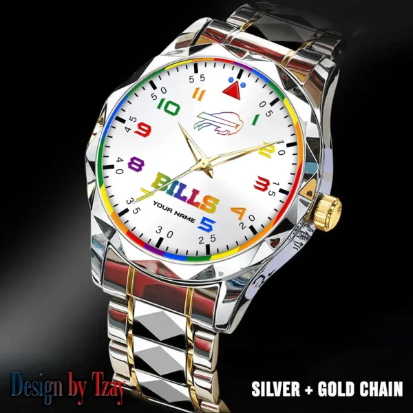 Buffalo Bills Business Watch For Men Automatic Mechanical Stainless Steel Band 2025 SPTDMW580 - Image 5
