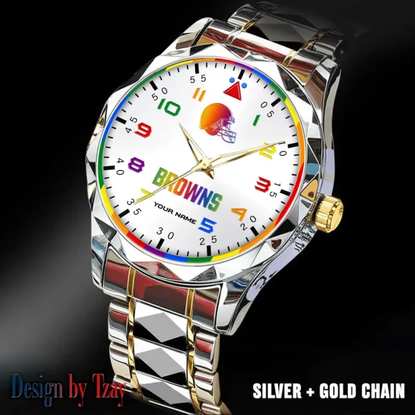 Cleveland Browns Business Watch For Men Automatic Mechanical Stainless Steel Band 2025 SPTDMW584 - Image 5
