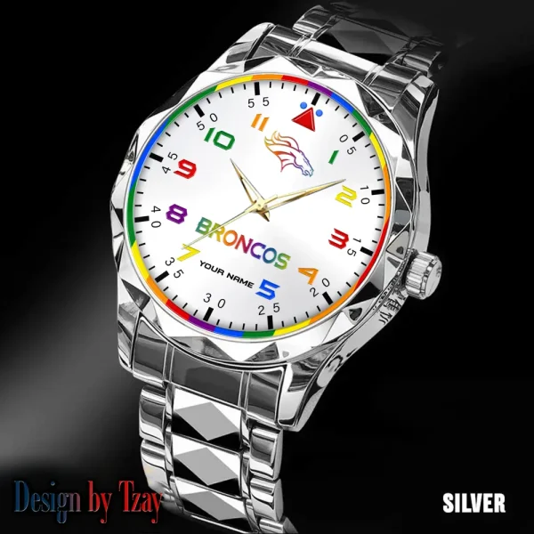 Denver Broncos Business Watch For Men Automatic Mechanical Stainless Steel Band 2025 SPTDMW586 - Image 4