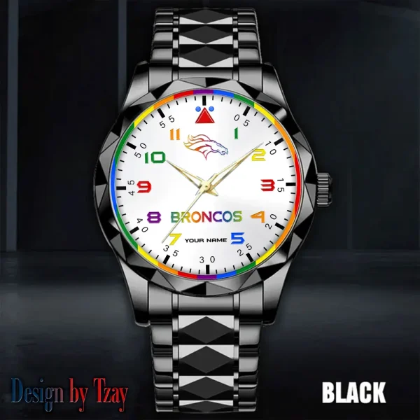 Denver Broncos Business Watch For Men Automatic Mechanical Stainless Steel Band 2025 SPTDMW586 - Image 5