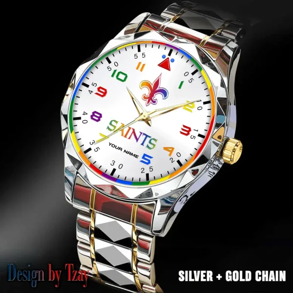 New Orleans Saints Business Watch For Men Automatic Mechanical Stainless Steel Band 2025 SPTDMW599 - Image 2