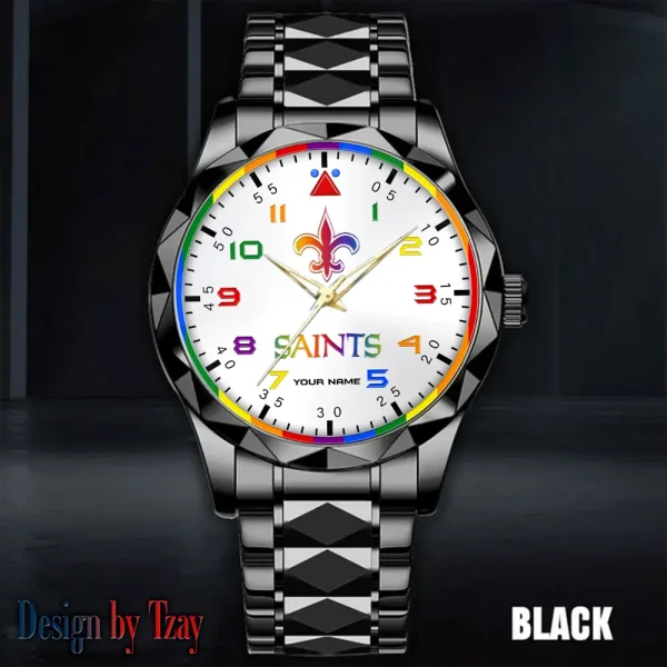 New Orleans Saints Business Watch For Men Automatic Mechanical Stainless Steel Band 2025 SPTDMW599 - Image 5