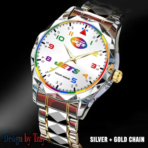 New York Jets Business Watch For Men Automatic Mechanical Stainless Steel Band 2025 SPTDMW601 - Image 3