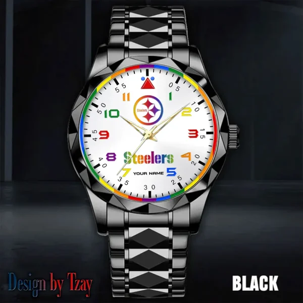 Pittsburgh Steelers Business Watch For Men Automatic Mechanical Stainless Steel Band 2025 SPTDMW603 - Image 5