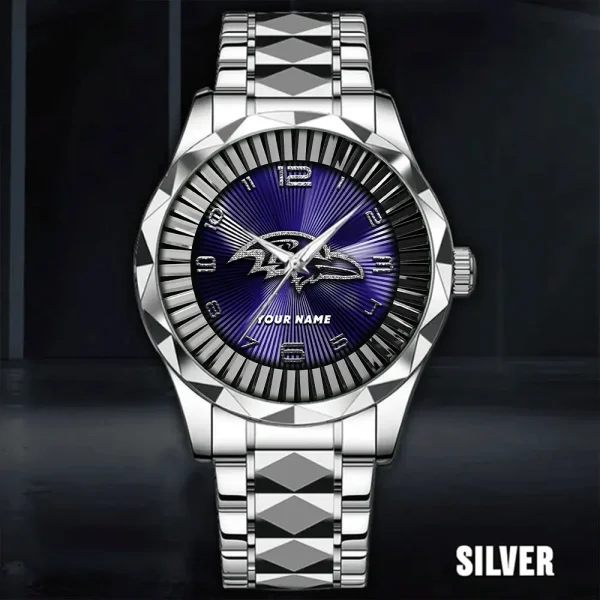 Baltimore Ravens Business Watch For Men Automatic Mechanical Stainless Steel Band 2025 SPTDMW611 - Image 2