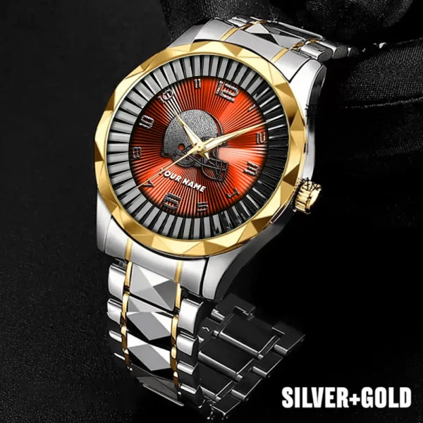 Cleveland Browns Business Watch For Men Automatic Mechanical Stainless Steel Band 2025 SPTDMW616