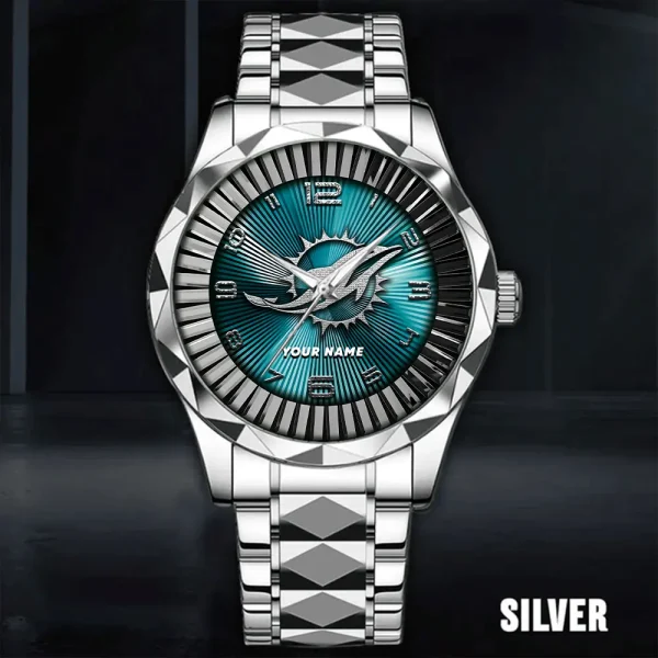 Miami Dolphins Business Watch For Men Automatic Mechanical Stainless Steel Band 2025 SPTDMW628 - Image 2