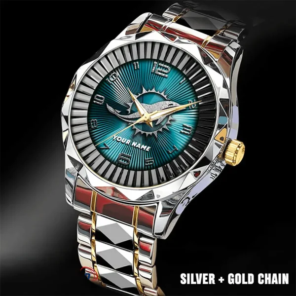 Miami Dolphins Business Watch For Men Automatic Mechanical Stainless Steel Band 2025 SPTDMW628 - Image 5