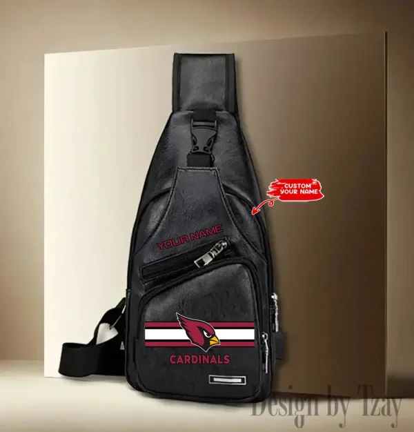 Arizona Cardinals Cool Leather Sling Crossbody Backpack Chest Bag For Men New Design 2025 ANZLTSLINGBAG194