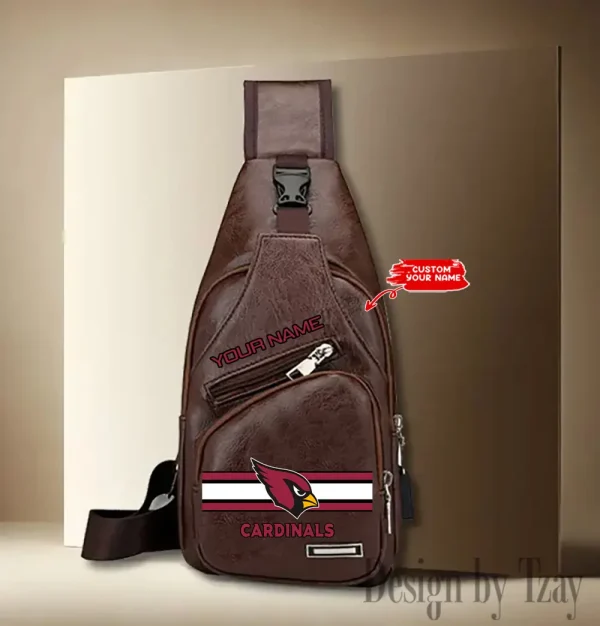 Arizona Cardinals Cool Leather Sling Crossbody Backpack Chest Bag For Men New Design 2025 ANZLTSLINGBAG194 - Image 3