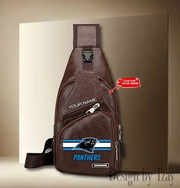 Carolina Panthers Cool Leather Sling Crossbody Backpack Chest Bag For Men New Design 2025 ANZLTSLINGBAG198 - Image 2