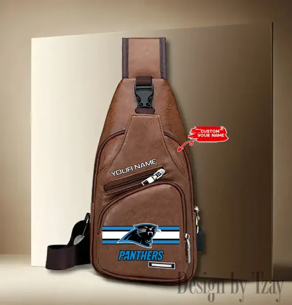 Carolina Panthers Cool Leather Sling Crossbody Backpack Chest Bag For Men New Design 2025 ANZLTSLINGBAG198 - Image 3