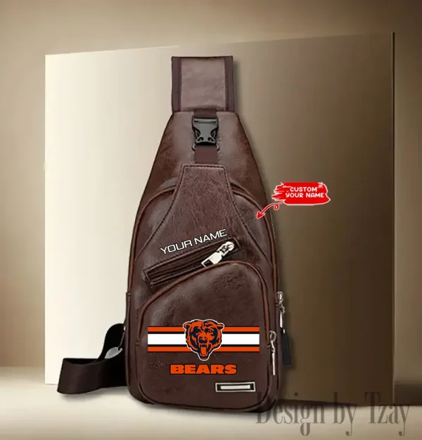 Chicago Bears Cool Leather Sling Crossbody Backpack Chest Bag For Men New Design 2025 ANZLTSLINGBAG199 - Image 3