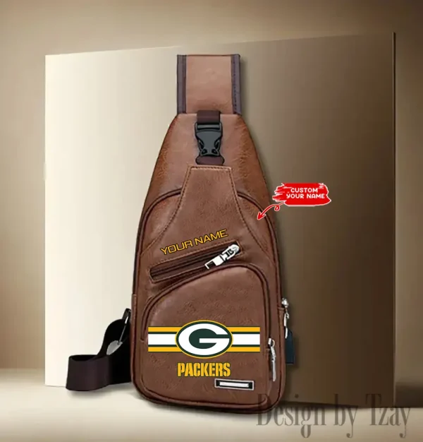 Green Bay Packers Cool Leather Sling Crossbody Backpack Chest Bag For Men New Design 2025 ANZLTSLINGBAG205 - Image 2