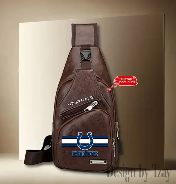 Indianapolis Colts Cool Leather Sling Crossbody Backpack Chest Bag For Men New Design 2025 ANZLTSLINGBAG207