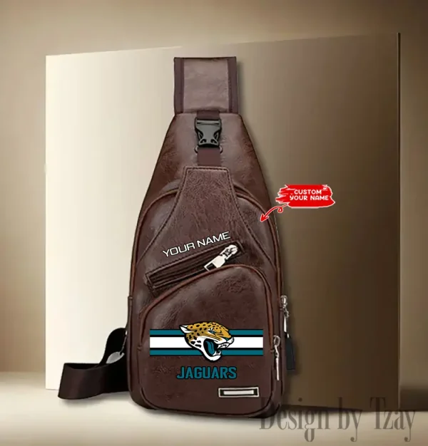 Jacksonville Jaguars Cool Leather Sling Crossbody Backpack Chest Bag For Men New Design 2025 ANZLTSLINGBAG208
