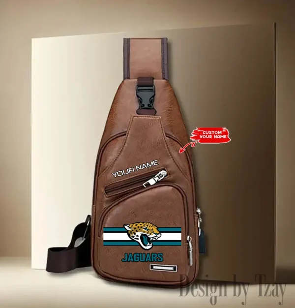 Jacksonville Jaguars Cool Leather Sling Crossbody Backpack Chest Bag For Men New Design 2025 ANZLTSLINGBAG208 - Image 2
