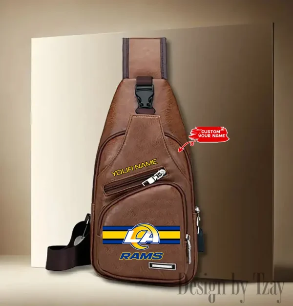 Los Angeles Rams Cool Leather Sling Crossbody Backpack Chest Bag For Men New Design 2025 ANZLTSLINGBAG212 - Image 3