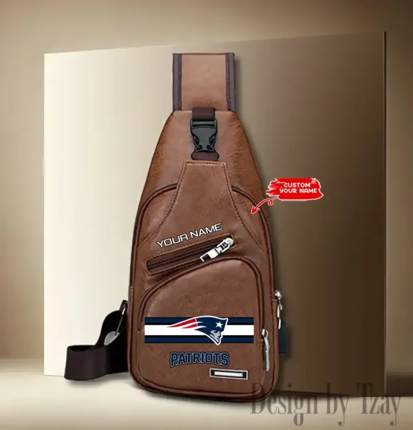 New England Patriots Cool Leather Sling Crossbody Backpack Chest Bag For Men New Design 2025 ANZLTSLINGBAG215 - Image 2