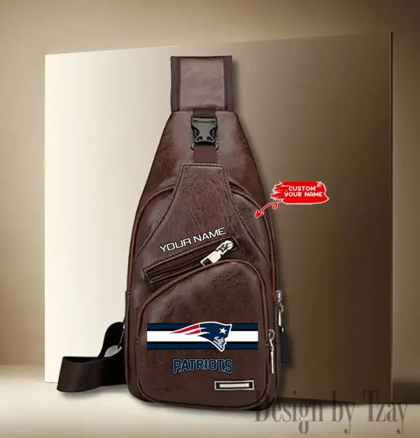 New England Patriots Cool Leather Sling Crossbody Backpack Chest Bag For Men New Design 2025 ANZLTSLINGBAG215 - Image 3