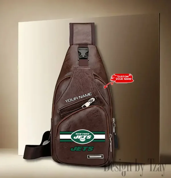 New York Jets Cool Leather Sling Crossbody Backpack Chest Bag For Men New Design 2025 ANZLTSLINGBAG218 - Image 3