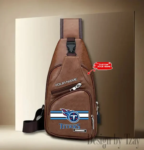 Tennessee Titans Cool Leather Sling Crossbody Backpack Chest Bag For Men New Design 2025 ANZLTSLINGBAG224 - Image 2