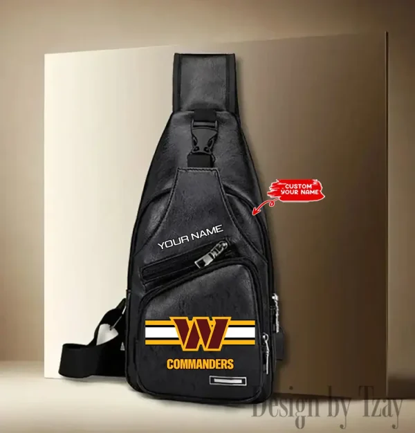 Washington Commanders Cool Leather Sling Crossbody Backpack Chest Bag For Men New Design 2025 ANZLTSLINGBAG225