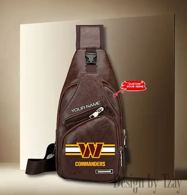 Washington Commanders Cool Leather Sling Crossbody Backpack Chest Bag For Men New Design 2025 ANZLTSLINGBAG225 - Image 3