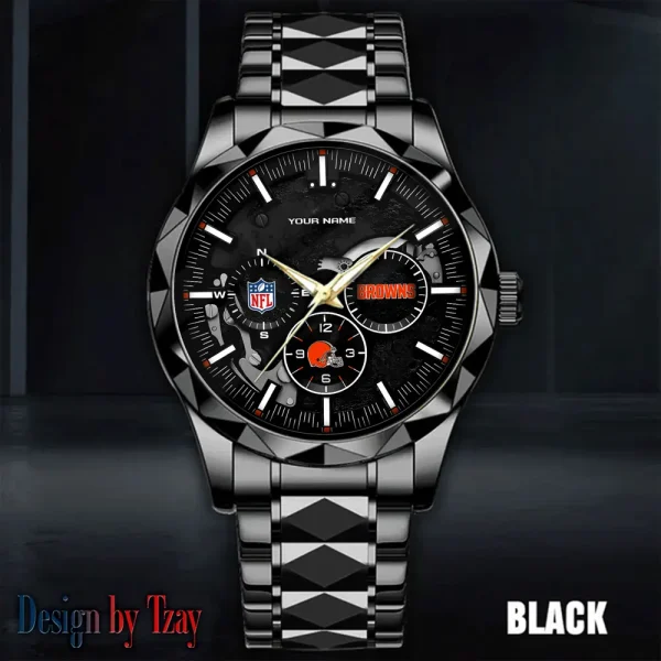 Cleveland Browns Business Watch For Men Automatic Mechanical Stainless Steel Band 2025 SPTDMW648 - Image 4