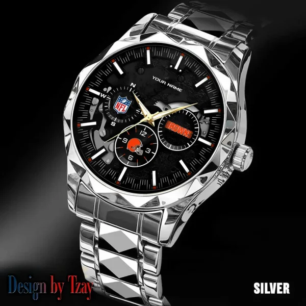 Cleveland Browns Business Watch For Men Automatic Mechanical Stainless Steel Band 2025 SPTDMW648 - Image 5