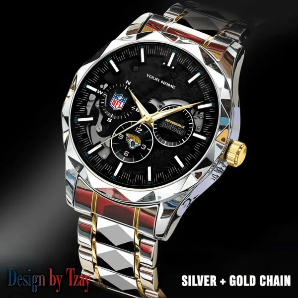Jacksonville Jaguars Business Watch For Men Automatic Mechanical Stainless Steel Band 2025 SPTDMW655 - Image 2