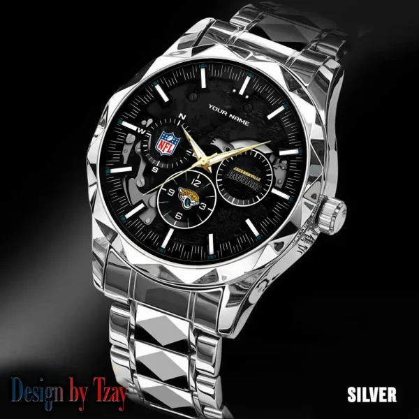 Jacksonville Jaguars Business Watch For Men Automatic Mechanical Stainless Steel Band 2025 SPTDMW655 - Image 5