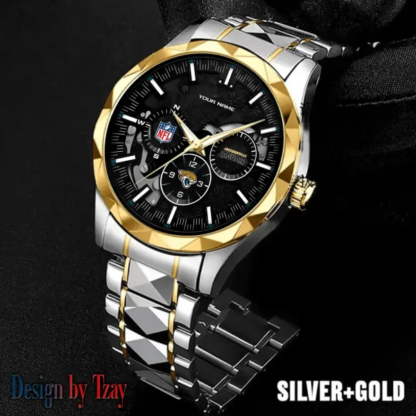 Jacksonville Jaguars Business Watch For Men Automatic Mechanical Stainless Steel Band 2025 SPTDMW655