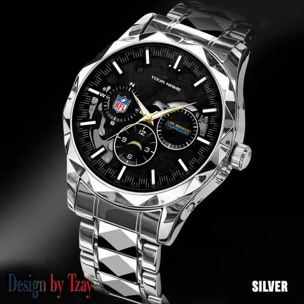 Los Angeles Chargers Business Watch For Men Automatic Mechanical Stainless Steel Band 2025 SPTDMW658 - Image 4