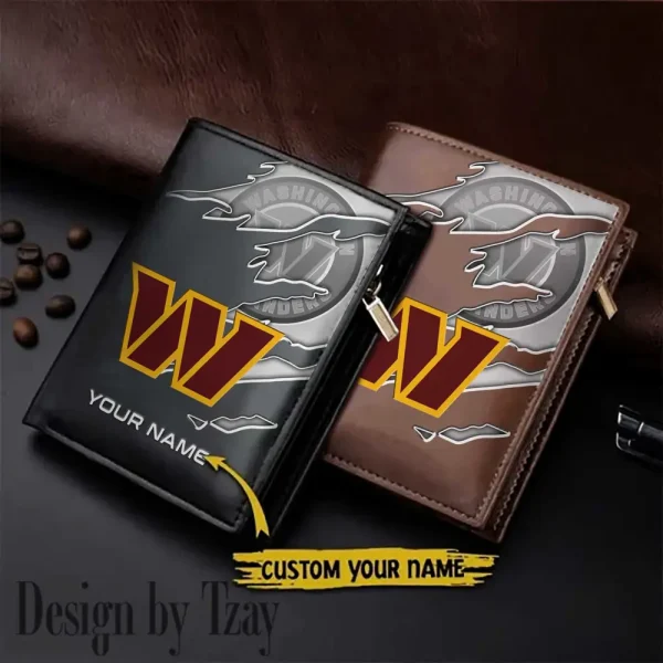 Washington Commanders Leather Vertical Men Wallet Gifts For Fans SPTLVW849