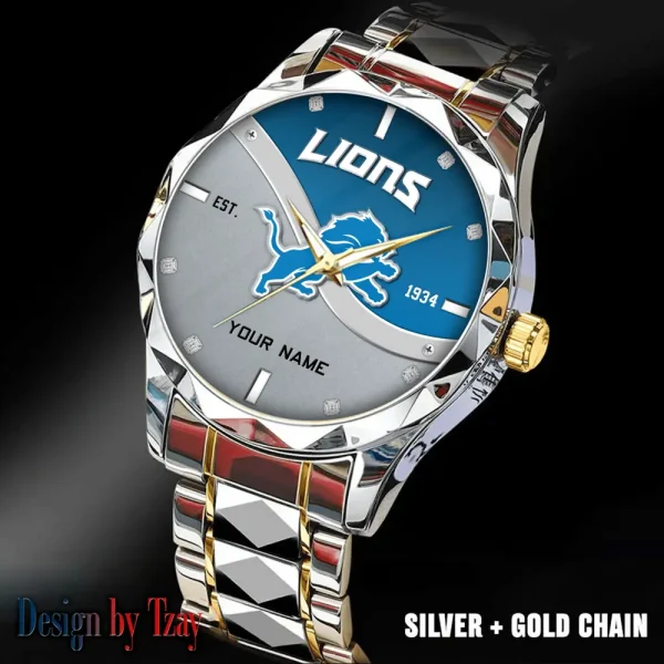Detroit Lions Warterproof Sports Men Watches Top Brand Luxury Clock Style 2025 SPTDMW684 - Image 3
