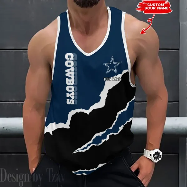 Dallas Cowboys 3D Printed Sleeveless Sport Tank Top Shirt New Style 2025 AZTTS179