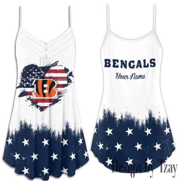 Cincinnati Bengals Summer Sleeveless Cami Dress Trending 2025 SPTSSCDT051 - Image 3