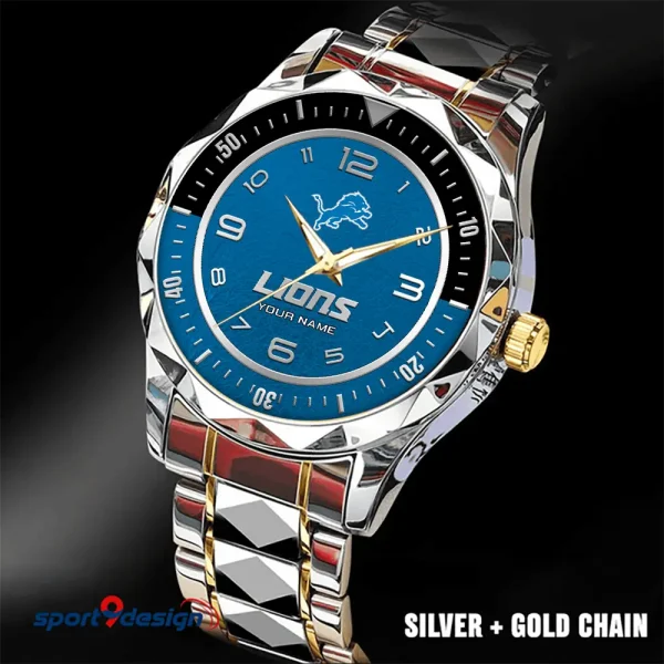 Detroit Lions Business Watch For Men Luxury Waterproof Stainless Steel New Design 2025 ANZDMW781 - Image 2