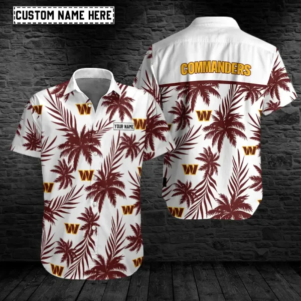 Washington Commanders Button Shirt Summer Holiday Gift For Sports Enthusiast AZCBS232