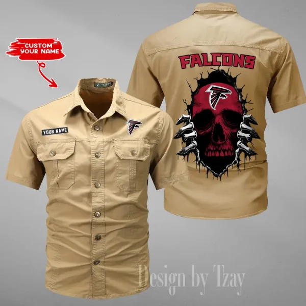 Atlanta Falcons Men Cargo Shits Summer Cotton Military Shirts For Man New Design 2025 ANZMSSWS162 - Image 2