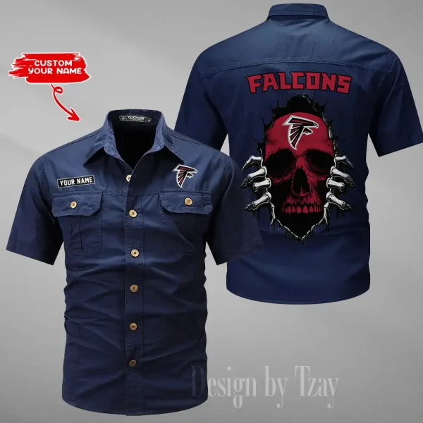 Atlanta Falcons Men Cargo Shits Summer Cotton Military Shirts For Man New Design 2025 ANZMSSWS162 - Image 3