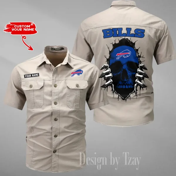 Buffalo Bills Men Cargo Shits Summer Cotton Military Shirts For Man New Design 2025 ANZMSSWS164 - Image 2