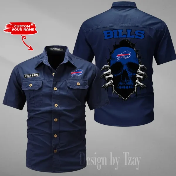Buffalo Bills Men Cargo Shits Summer Cotton Military Shirts For Man New Design 2025 ANZMSSWS164 - Image 3