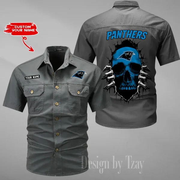 Carolina Panthers Men Cargo Shits Summer Cotton Military Shirts For Man New Design 2025 ANZMSSWS165