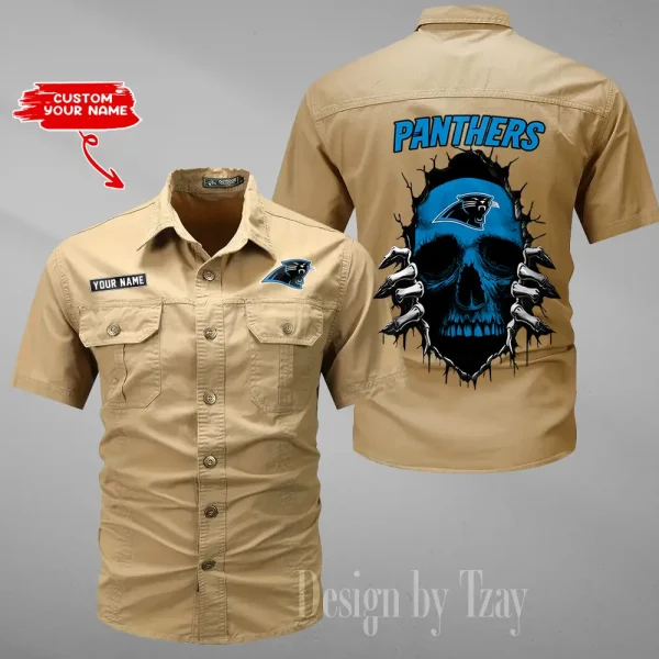 Carolina Panthers Men Cargo Shits Summer Cotton Military Shirts For Man New Design 2025 ANZMSSWS165 - Image 3