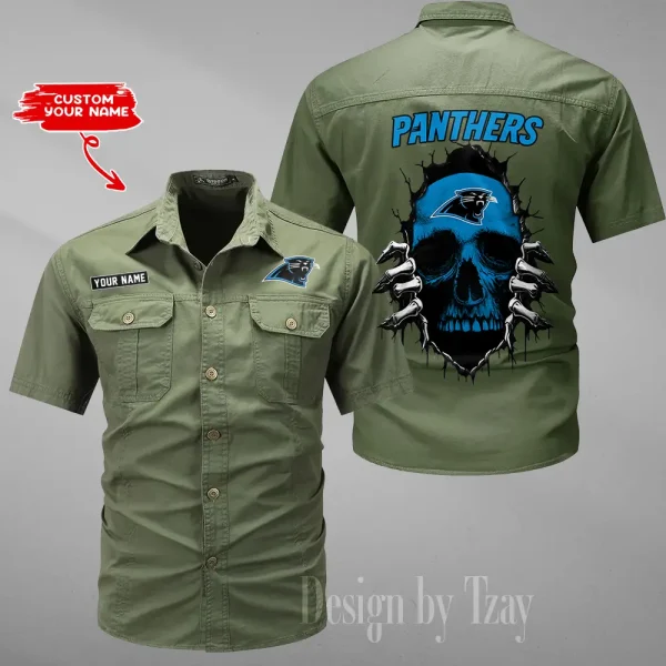 Carolina Panthers Men Cargo Shits Summer Cotton Military Shirts For Man New Design 2025 ANZMSSWS165 - Image 4